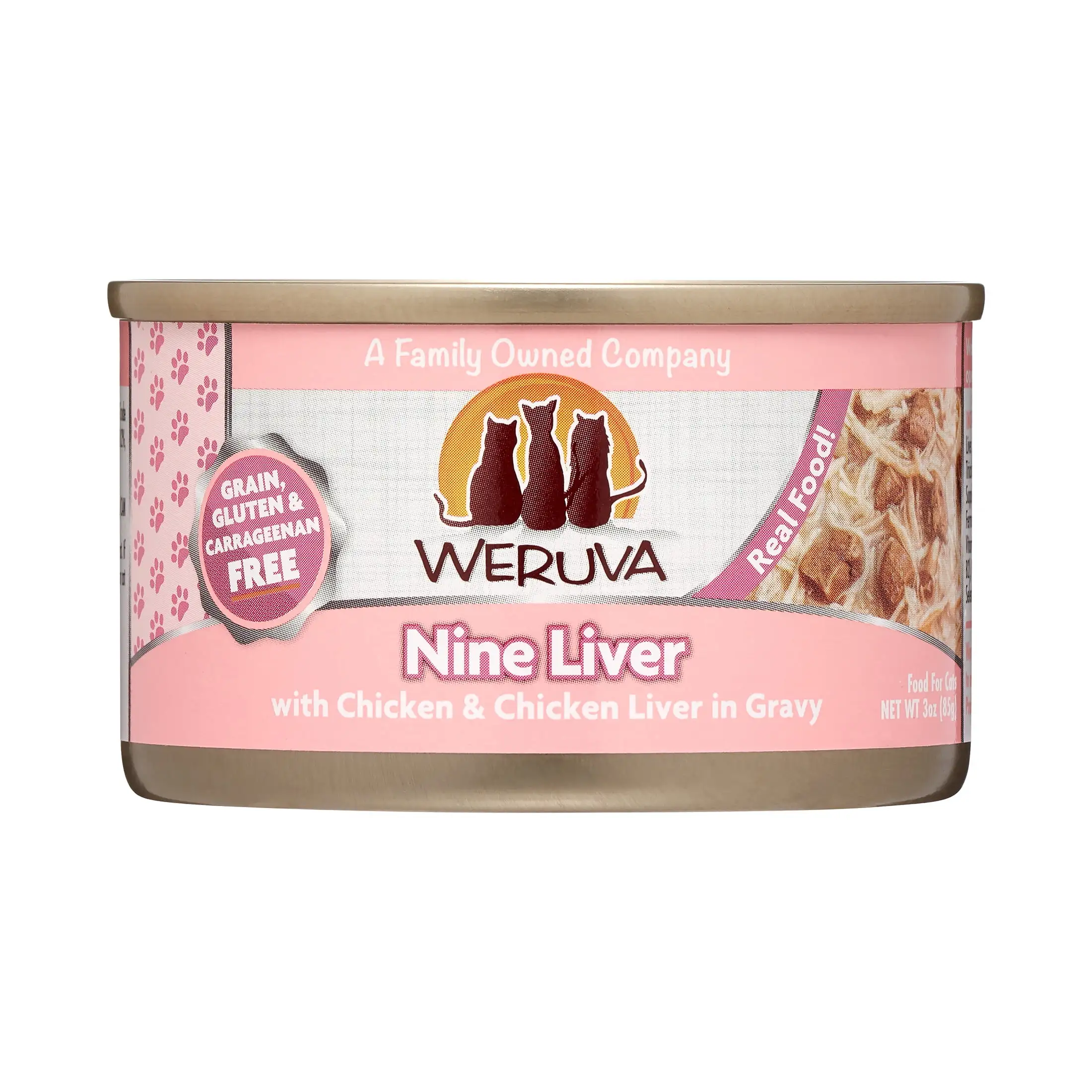 (24 Pack) Weruva Nine Liver with Chicken & Chicken Liver Grain-Free Wet Cat Food. 3 oz. Cans