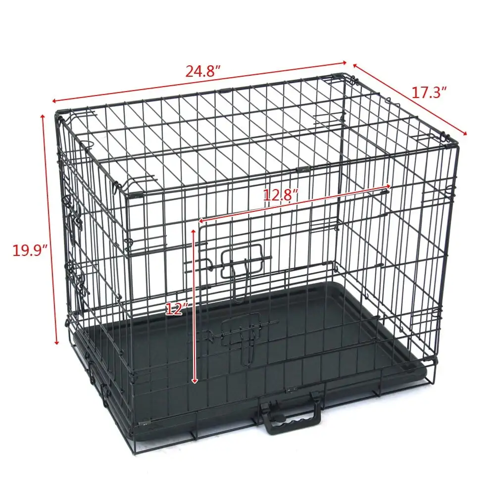 24 to 48 Pet Kennel Cat Dog Folding Steel Crate Animal Playpen Wire Metal 36'