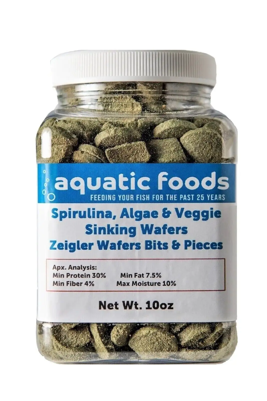 BITS & PIECES of Spirulina. Algae & Veggie Sinking Wafers for Bottom Fish. Shrimp. Snails. Crabs. Crayfish. All Tropical Fisha?|10oz Small Jar