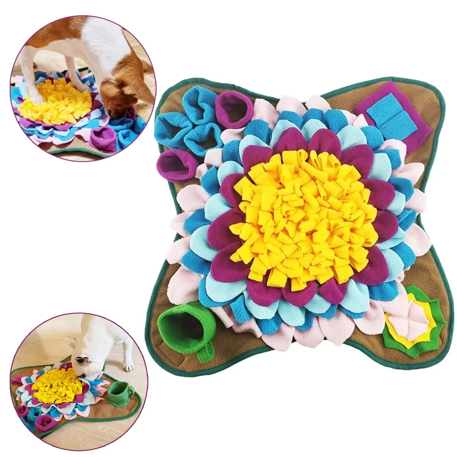 Snuffle Mat for Dogs. Pet Sniffing Feeding Mat Interactive for Stress Release. Dog Brain Games Puzzle Toys for Boredom Encouraging Natural Foraging Skills