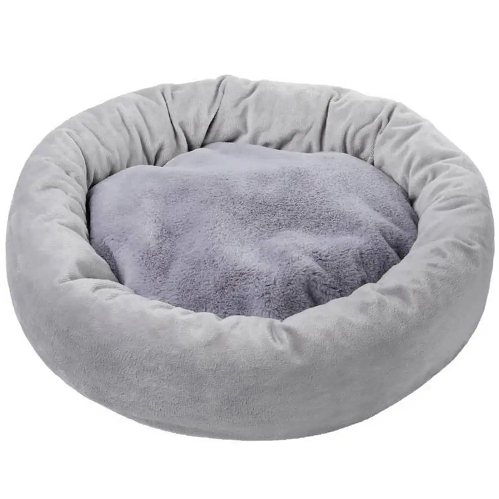 Extra Amazingly Luxury Soft Fluffy Comfort Pet Dog Cat Rabbit Bed Comforable Warm Pet Cushion Small Animal Bed For Small.Medium Animals Round S Gray