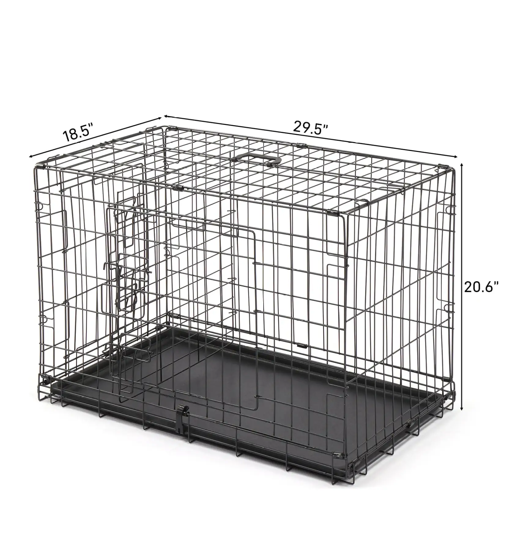 28303642 Dog Crate Kennel Folding Pet Cage 2 Door w/Tray Indoor Dog House