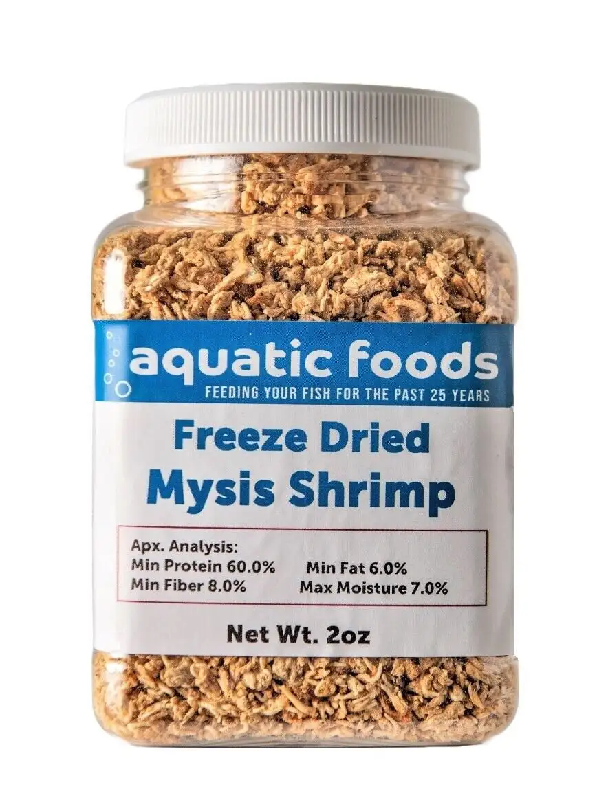 Mysis Shrimp--Freeze Dried Floating Small Mysis Shrimp for All Tropical Fish. Marine Fish. Baby Koi & Pond Fish. Baby Turtlesa?|2oz Small Jar