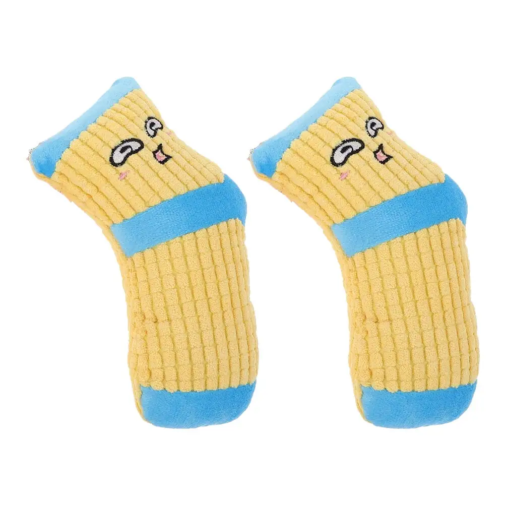 2Pcs Dog Squeaky Sock Plush Sock Toy Pet Self-diversion Plaything Bite-Resistant Toy