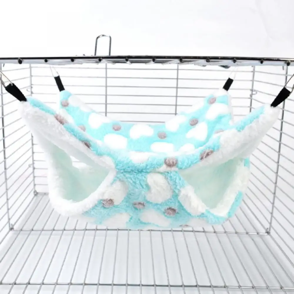 Dragonus Small Pet Hammock. Double-Layer Small Animals Hammock Bed. Warm Fleece Cage Hanging Hammock. Pet Swinging Bed for Sugar Glider Chinchilla Parrot Guinea Pig Ferret Squirrel Hamster Rat