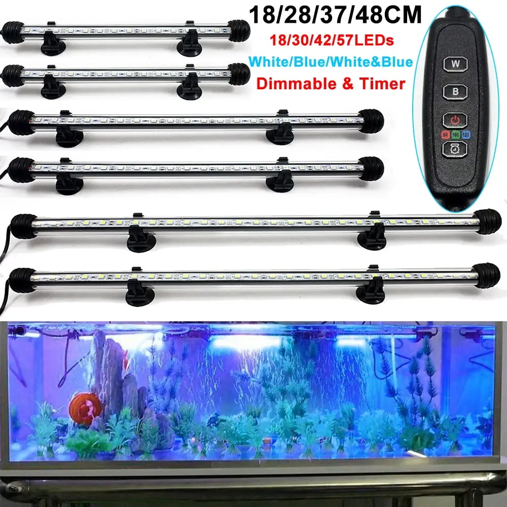 Gadvery LED Submersible Aquarium Light. Fish Tank Light. LED Light Bar Stick with Timer