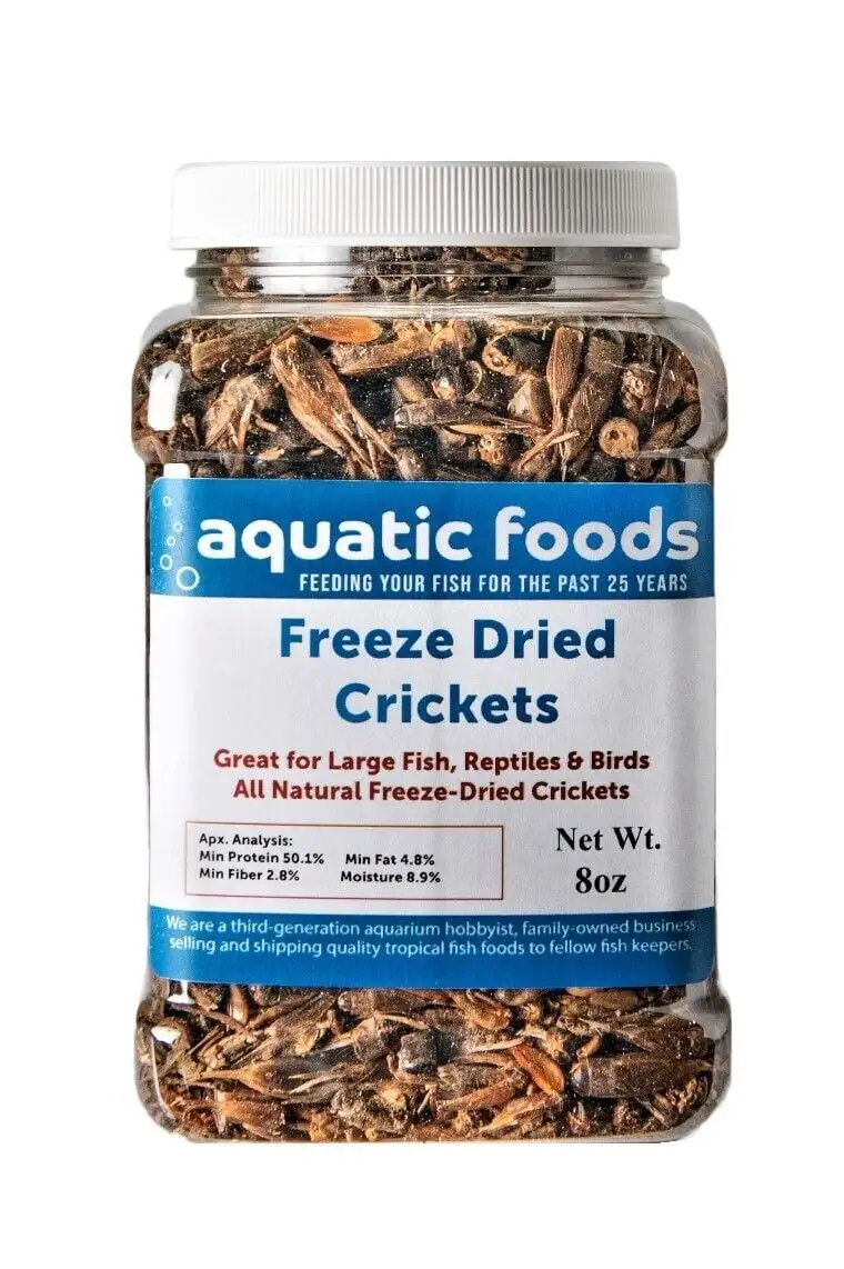 Crickets - Freeze Dried Crickets for Tropical Fish. Reptiles. Turtles. Tortoises Frogs. Hamsters. Birds. Rodentsa?|8oz Med Jar