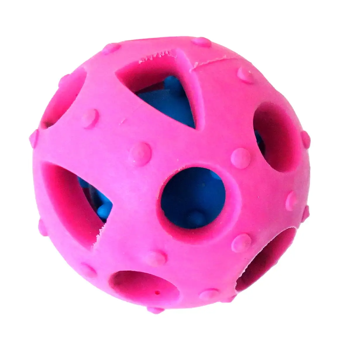 Tricky Treat Ball Interactive Food Dispensing Dog Toy Treat Ball Nontoxic Biting Ball for Dog Chewing (Pink)