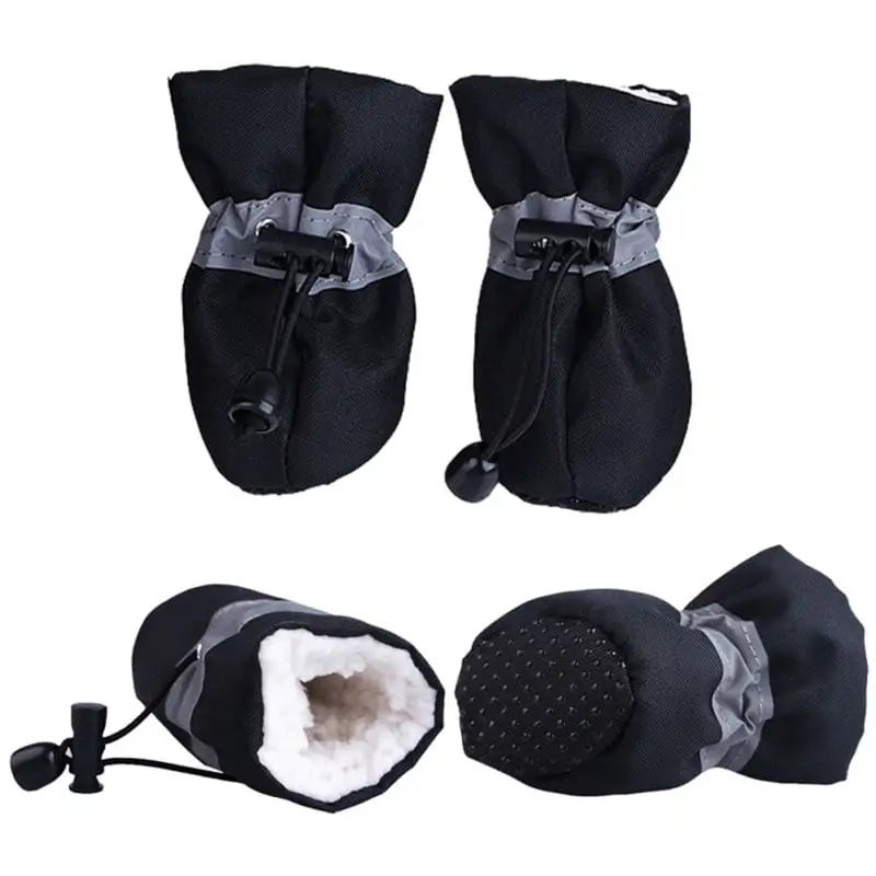 4pcs Dog Shoes for Hot Pavement Paw Protector. Anti-Slip Cats Dogs Boots with Reflective Straps Lightweight Walking Pet Booties for Small and Medium Pets