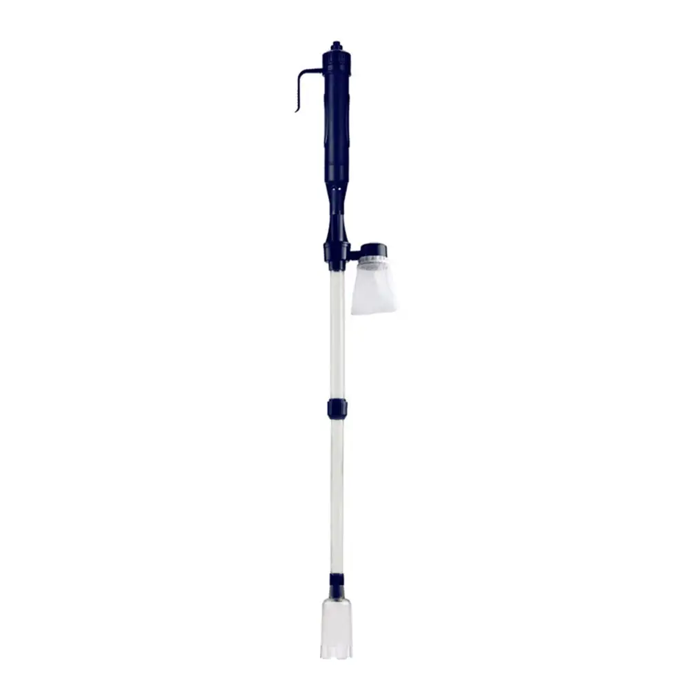 Aquarium Battery Operated Fish Tank Vacuum Gravel Water Filter Clean Siphon Filter Cleaner (Dark Blue)