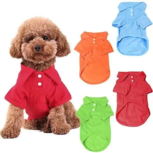 4 Pack Dog Shirts Pet Puppy T-Shirt Clothes Outfit Apparel Coats Tops