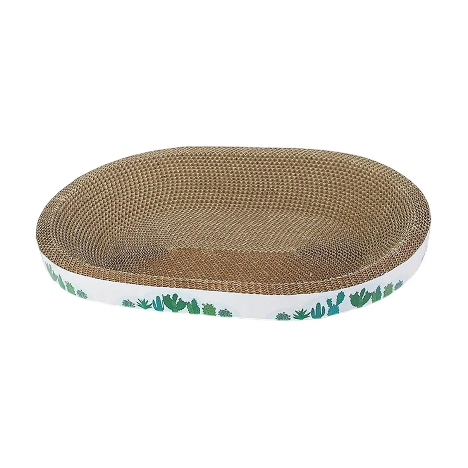 Cat Scratch Pad.Cat Scratch Pad Sleeping Bed Scratcher Bowl Nest.Cat Scratcher Cardboard Lounge Bed House Mat.Cat Scratching Board Prevents Furniture Damage.Soft Comfortable Cat oval cactus 43cm