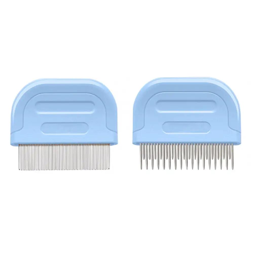 2pcs Creative Pet Comb Stainless Steel Toothed Grooming Cleaning Hair Brush Flea Ovum Remover for Cat Dog