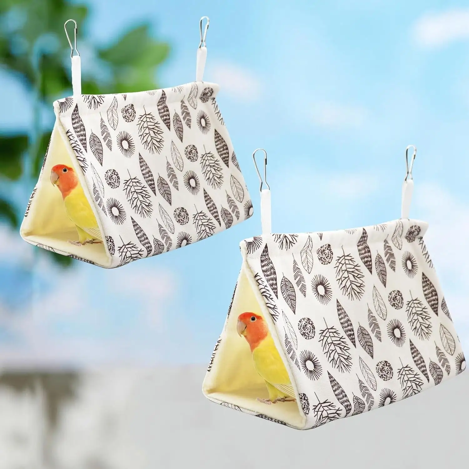 2pcs Hanging Summer Bird Bed. Birds Nest House. Bird Hanging Hammock House. Breathable Bird Hammock. Hideaway Cave Bed Tent for Hamster Budgies Parakeet Cockatiel Lovebird Parrot