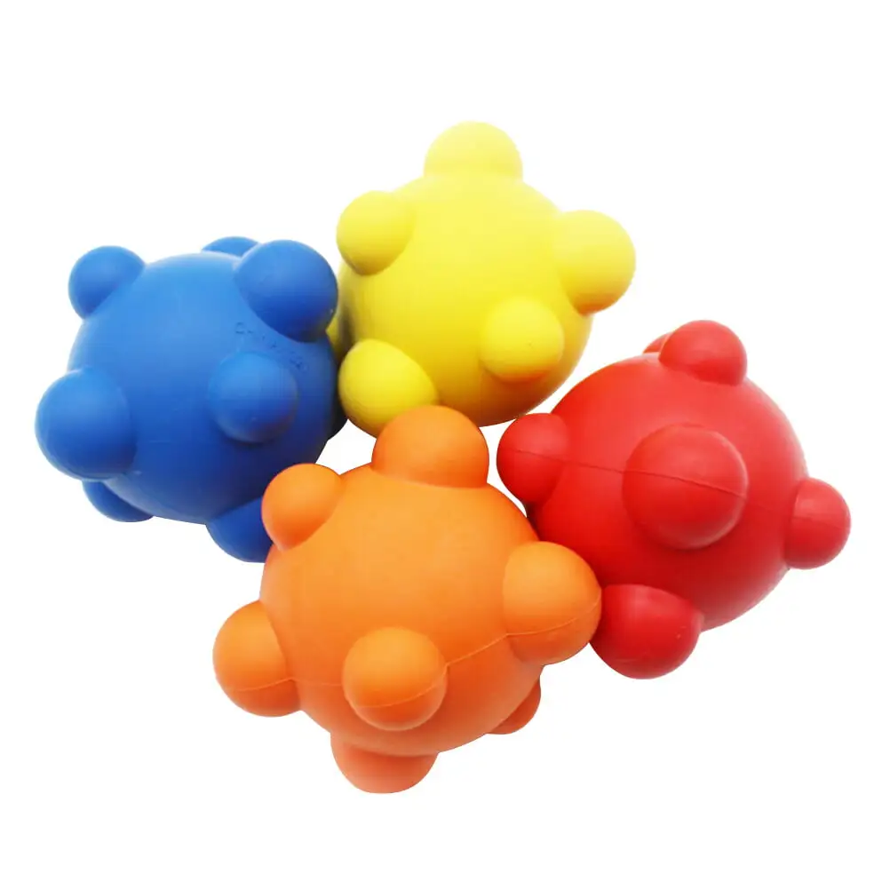 2pcs Pet Supplies Nontoxic Pet Dog Ball Bite-resistant Dog Chew Toy Rubber Irregular Bouncing Ball Interative Dog Toy(Random Color)