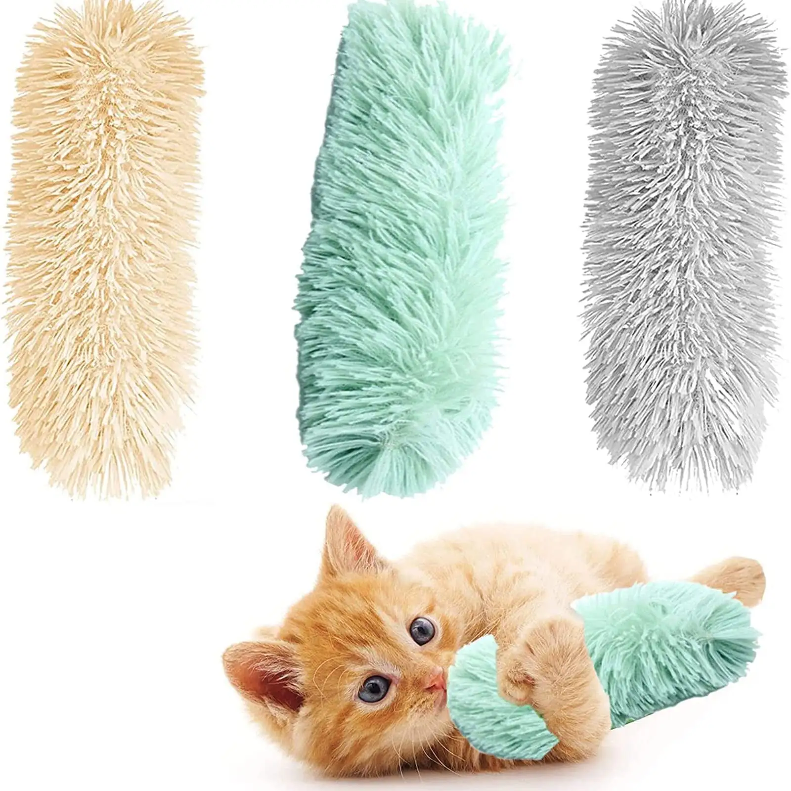 3 Pack Cat Kicker Toys .Cat Pillows Toys with Sound Paper.11 Long Soft Plush Cat Toys Interactive Toy.. Catnip Toys for Kitty Chewing Training Interactive