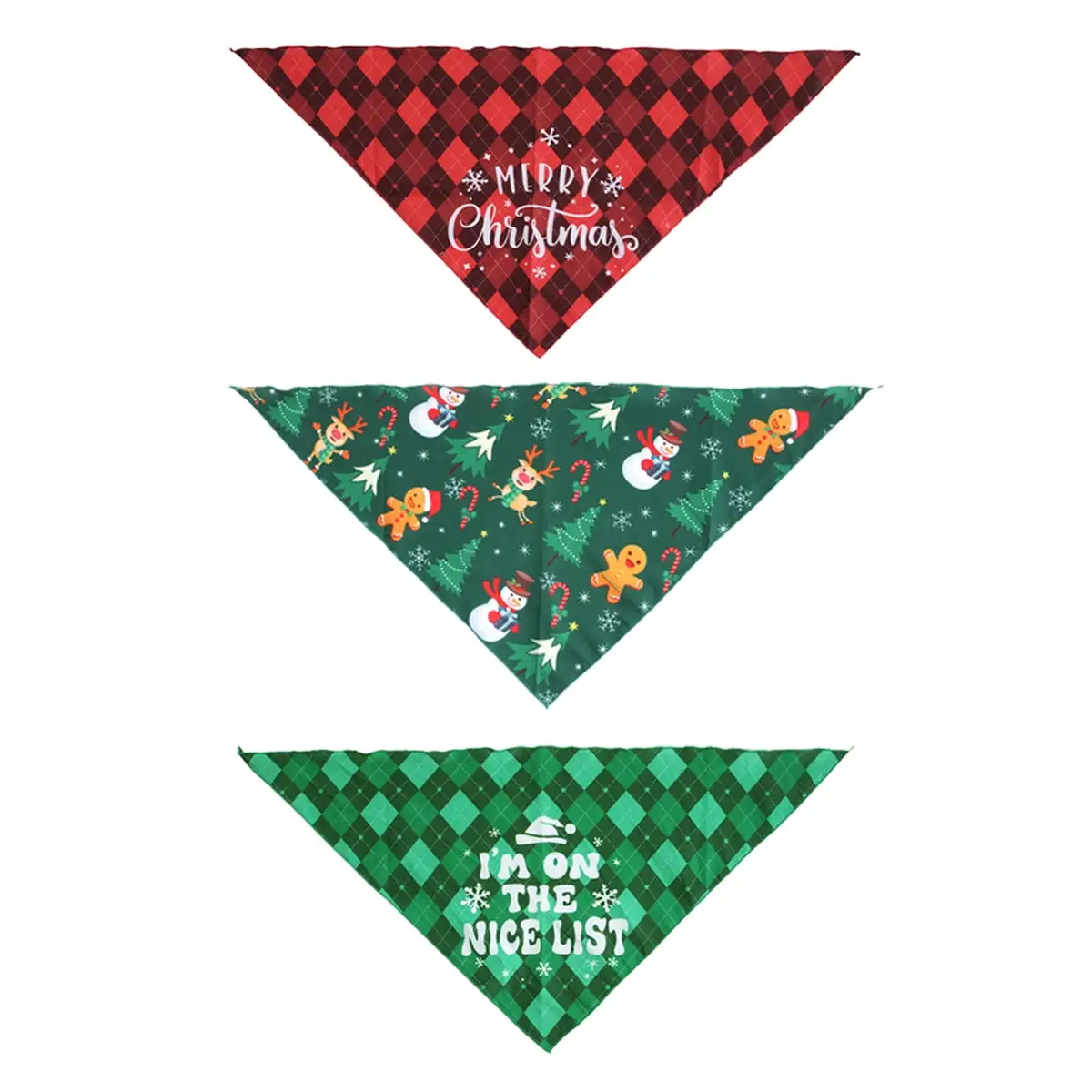 3 Pack Dog Bandana Christmas Pet Scarf Triangle Bibs Kerchief Set Pet Costume Accessories Decoration - style:style4