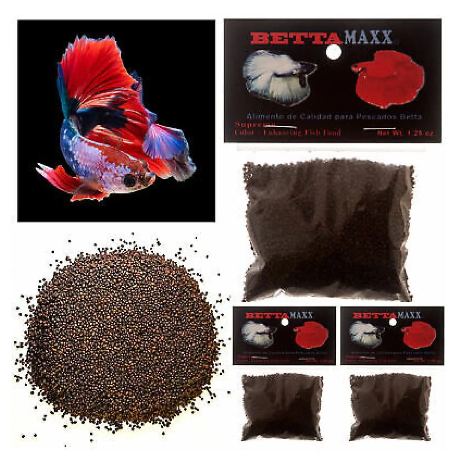 3 Packs Betta Fish Mini Pellet Food Rich Balanced Diet Color Enhancing