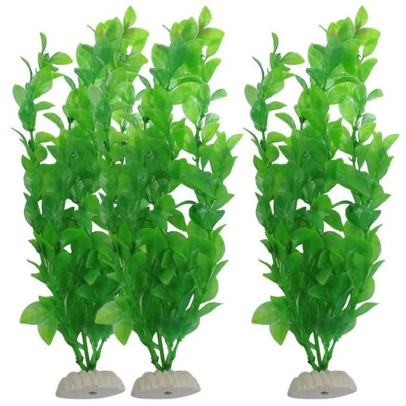 3 Piece Aquarium Fish Tank Green Plastic Artificial Plants 10.6 Height