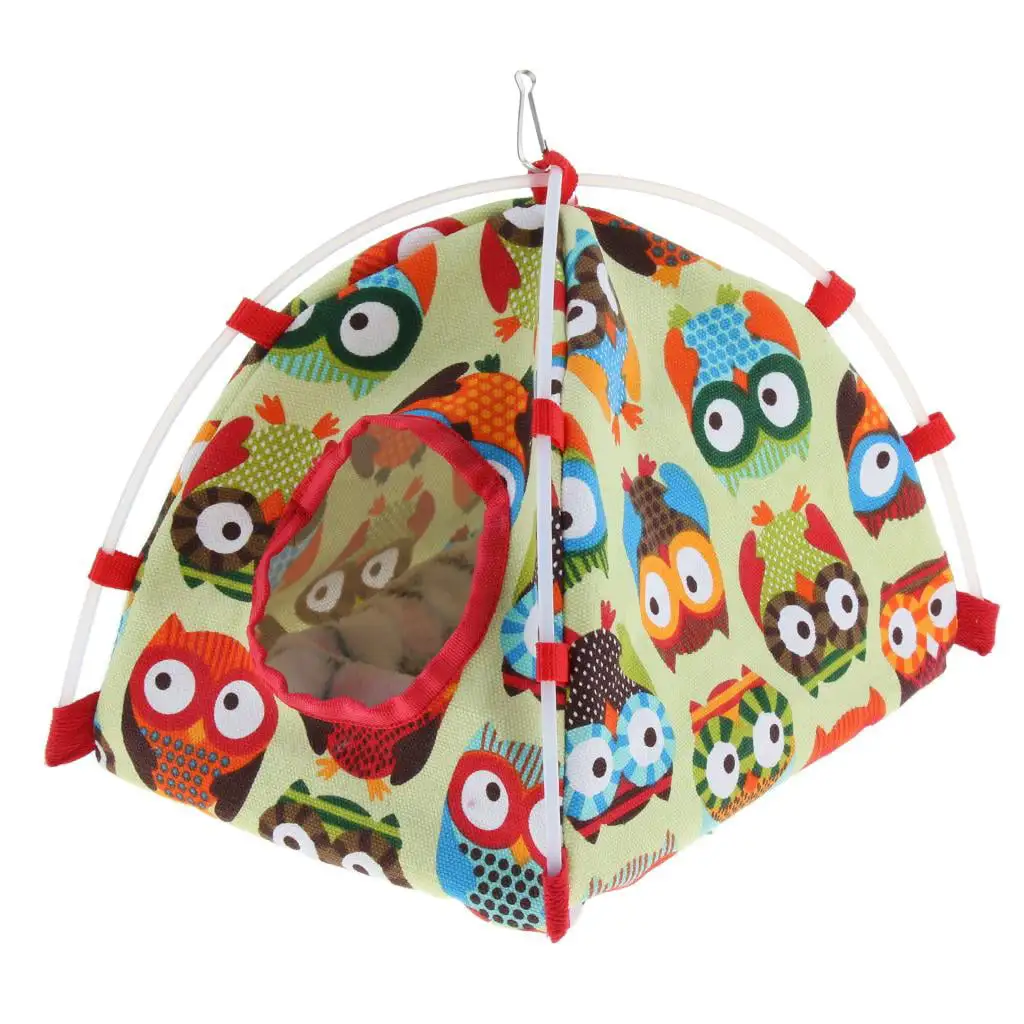 Bed. Parrot Habitat Cave Hanging Tent. Cage Decoration for Small Animals - L L