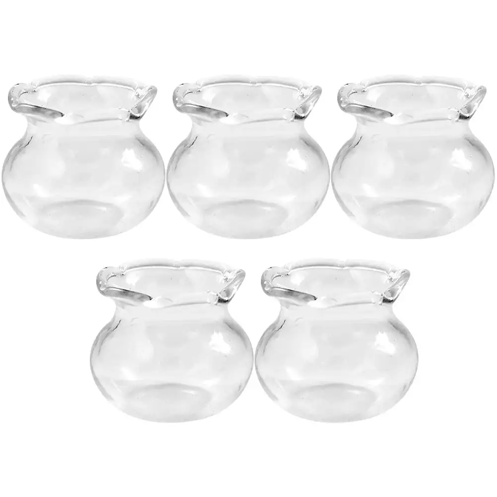 10pcs Glass Fish Tanks Desktop Ornaments Mini House Fish Tanks Micro Fish Bowls