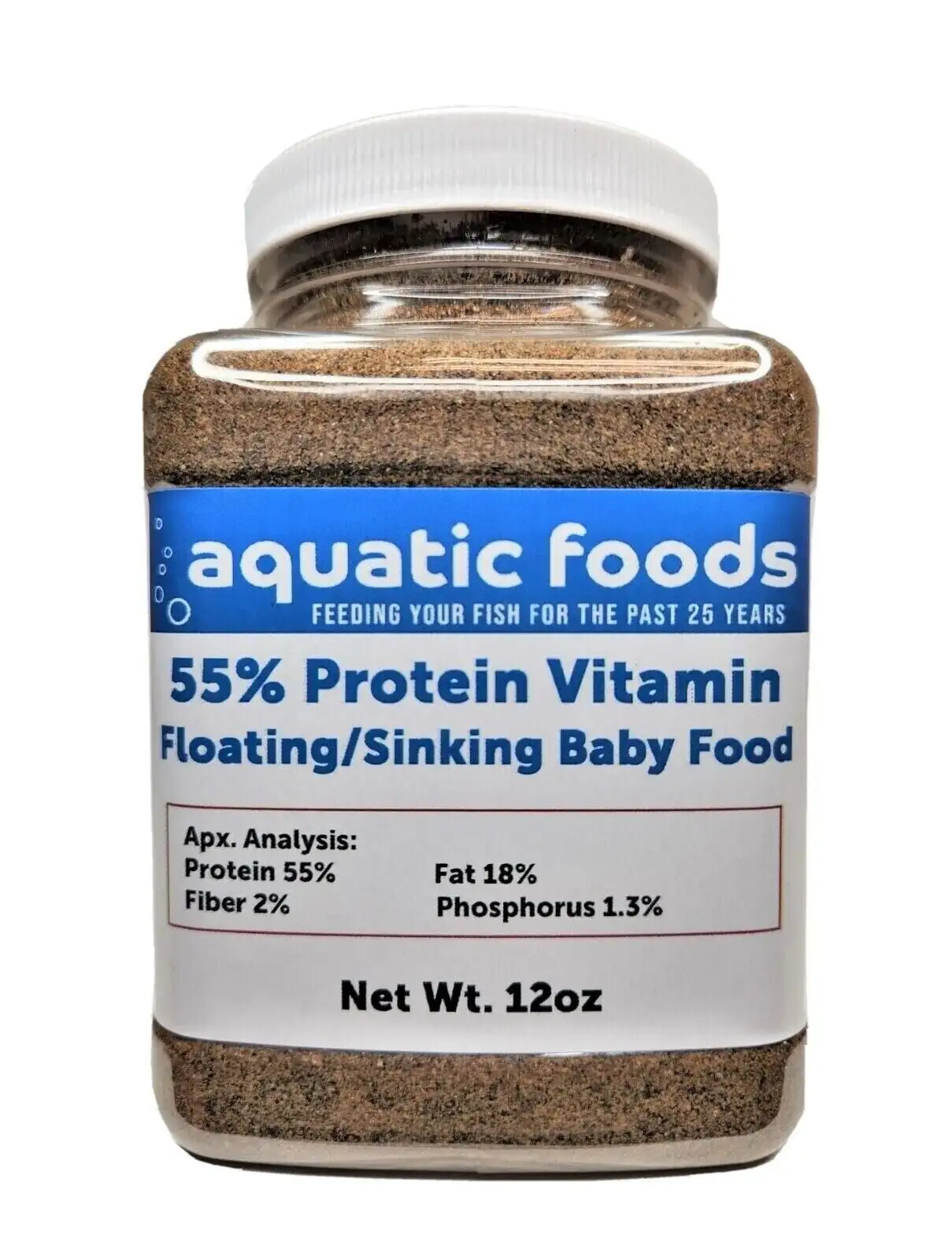 55% Protein Vitamin Rich Floating/Sinking Fry & Community Tropical Fish Food...12oz Small Jar