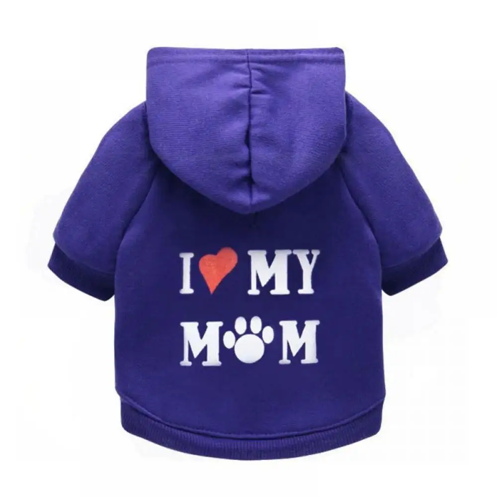 Pet Clothes. Puppy Hoodie Sweater Dog Coat Warm Sweatshirt Love My Mom Printed Shirt