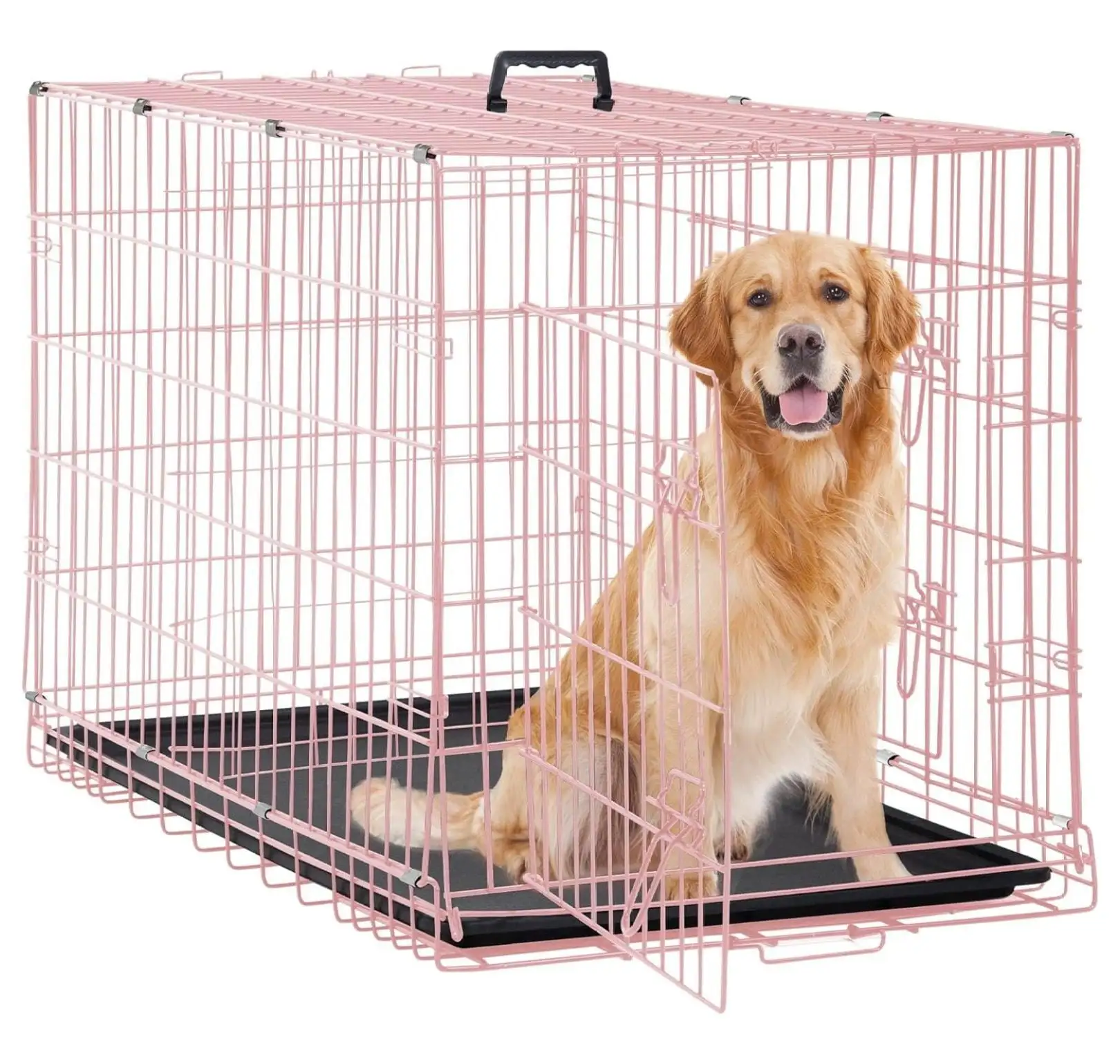 36 Inch Dog Crate.Puppy Crates for Small Dogs Folding Metal Wire Dog Cage for Medium Dogs Dog Crate with Double-Door/Tray/Handle Dog Kennel Outdoor/Indoor Pet Crates for Small Medium Dogs()