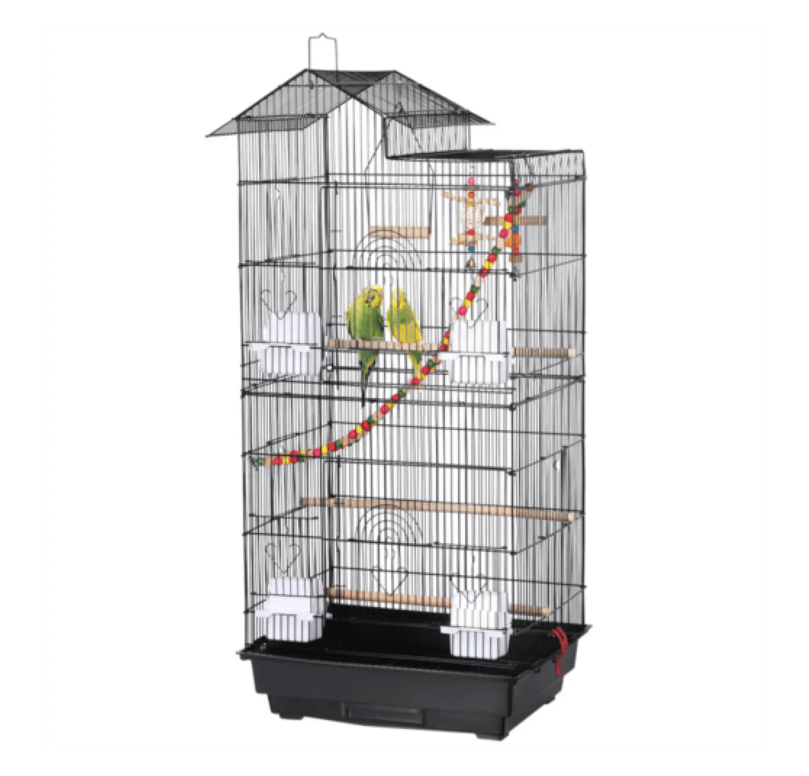 39'' Large Roof Top Parrot Cage Cage Lovebird Huge House Birdcage w/ Toys