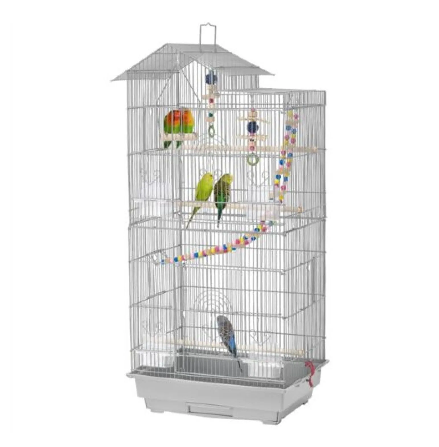 39'' Large Roof Top Parrot Cage Cage Lovebird Huge House Birdcage w/ Toys