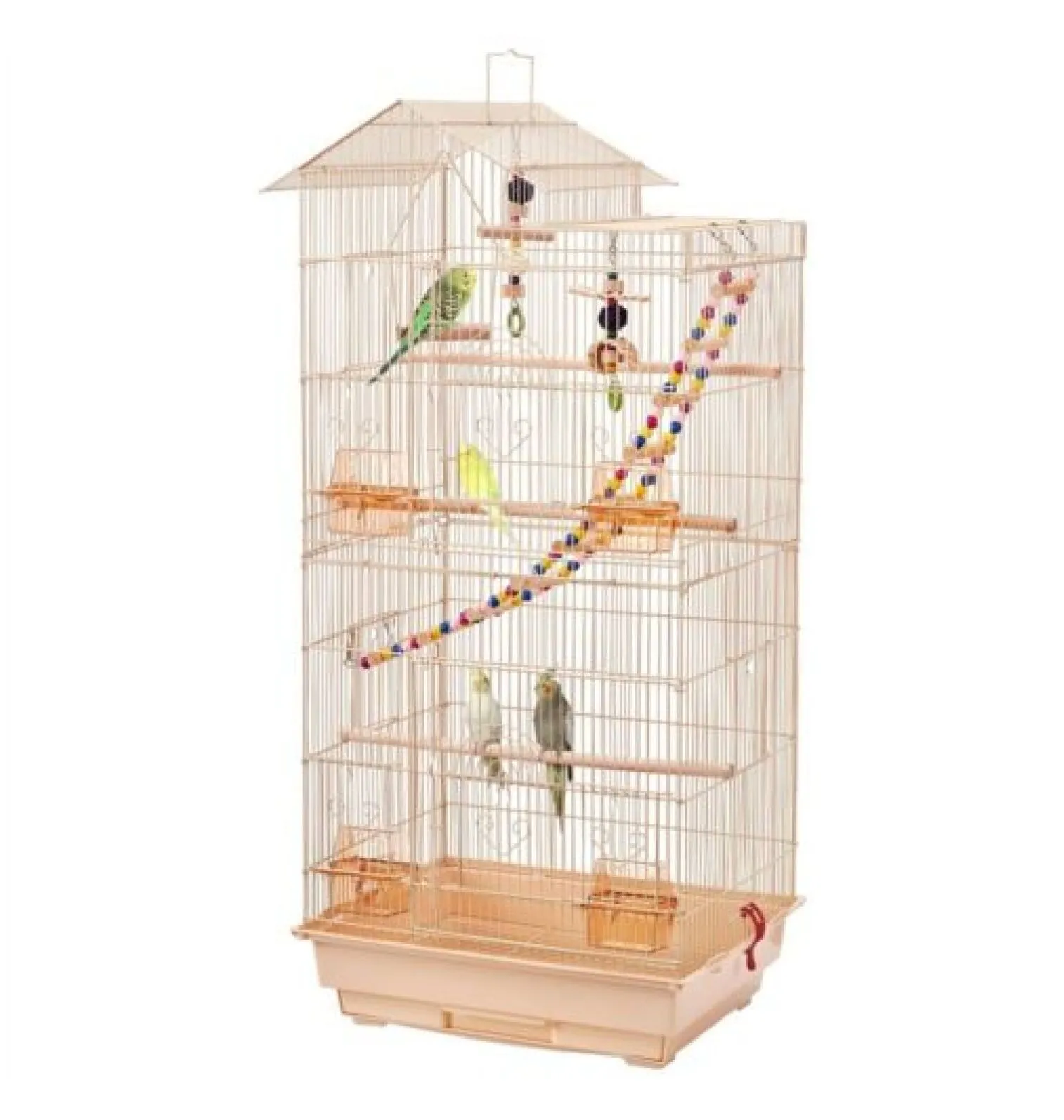 39'' Large Roof Top Parrot Cage Cage Lovebird Huge House Birdcage w/ Toys