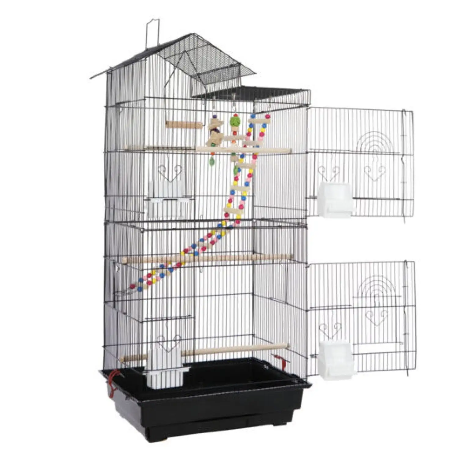 39 Roof Top Large Parakeet Cage w/ Stand Tray Toy for Medium Parrot