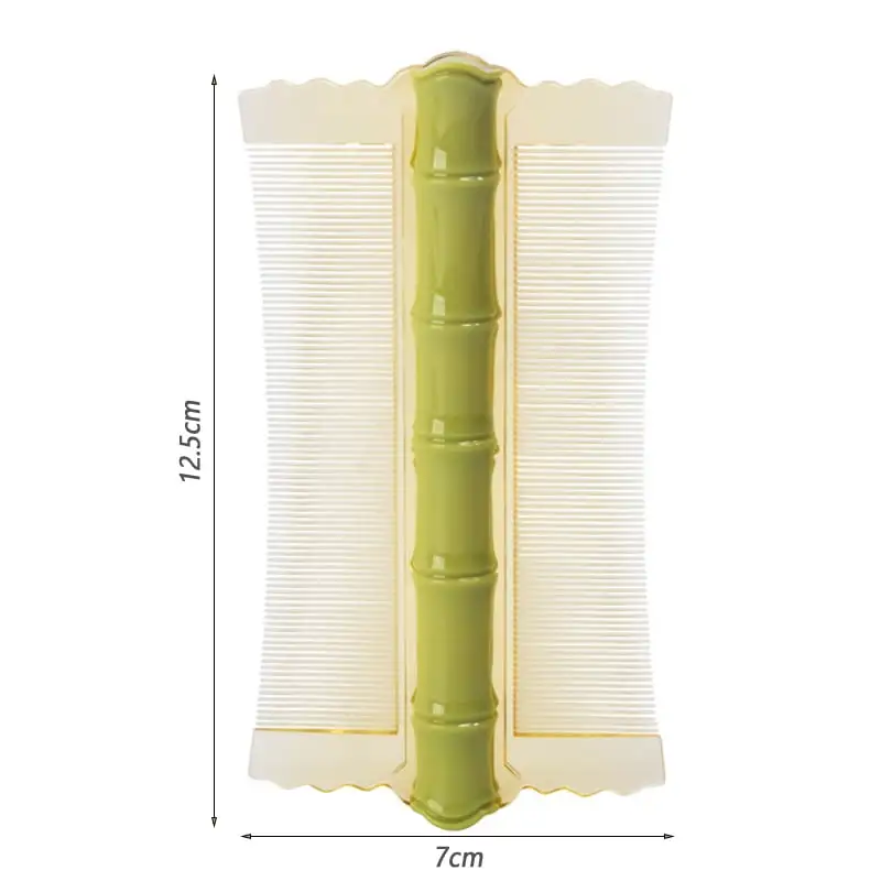 Bamboo Grate Comb Lice Comb Double-Sided Super Dense Tooth Dandruff Matcha Color Flea Lice Hair Comb Double Sided Fine Tooth Bamboo Comb for Removal Dandruff Women Kid Hair Care Comb New