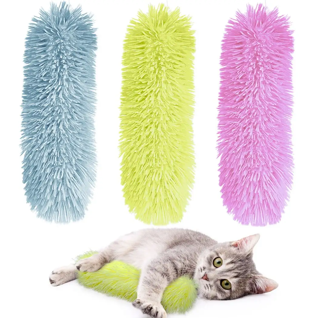 3Pcs Catnip Toys. Interactive Cat Kicker Toys. Soft Plush PP Cotton Stuffed Pillows for Cats Kittens. Indoor Plush Toys to Promote Chewing. Exercising