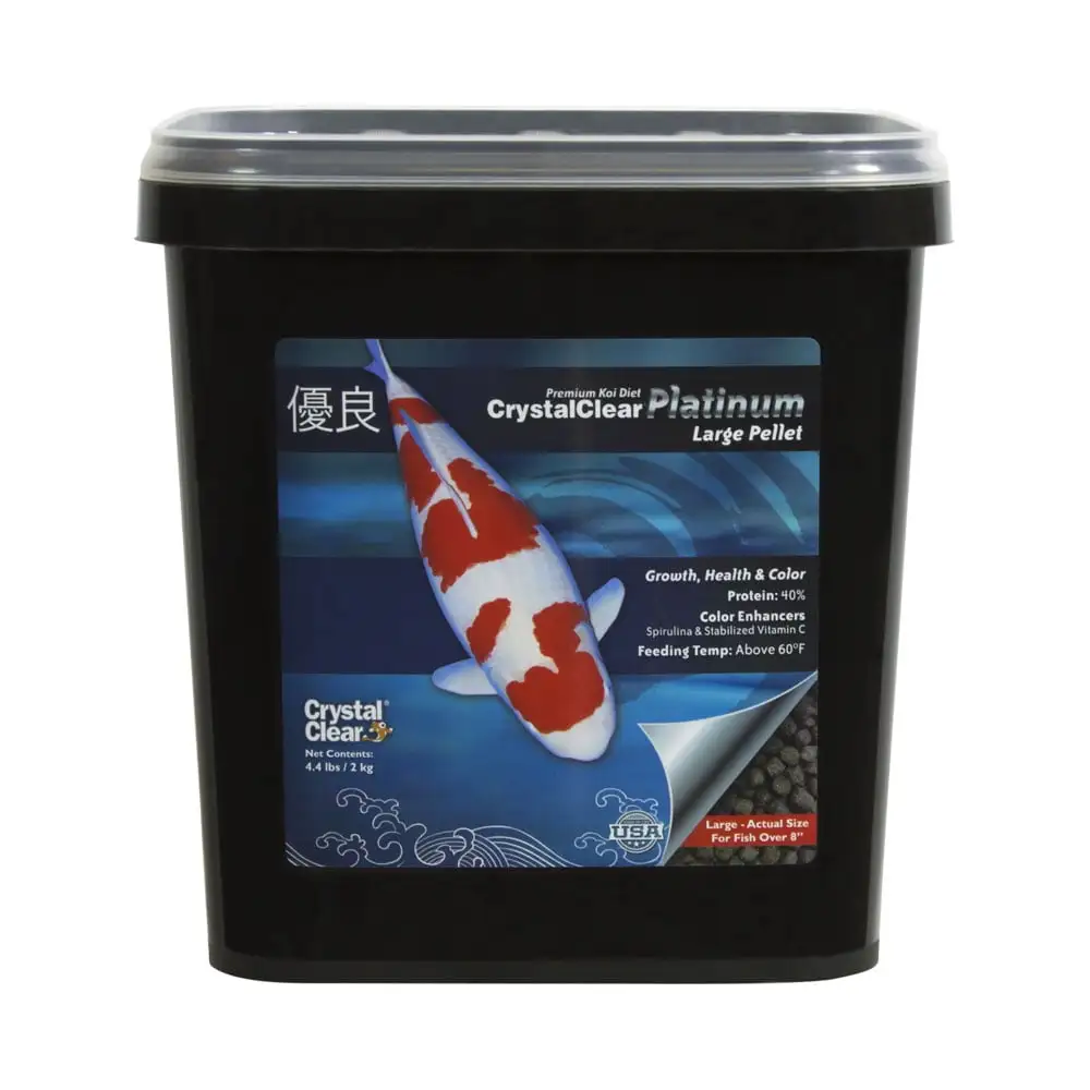 CrystalClear Platinum Rapid Growth Koi Fish Food. 5mm Pellets. 4.4 Pounds