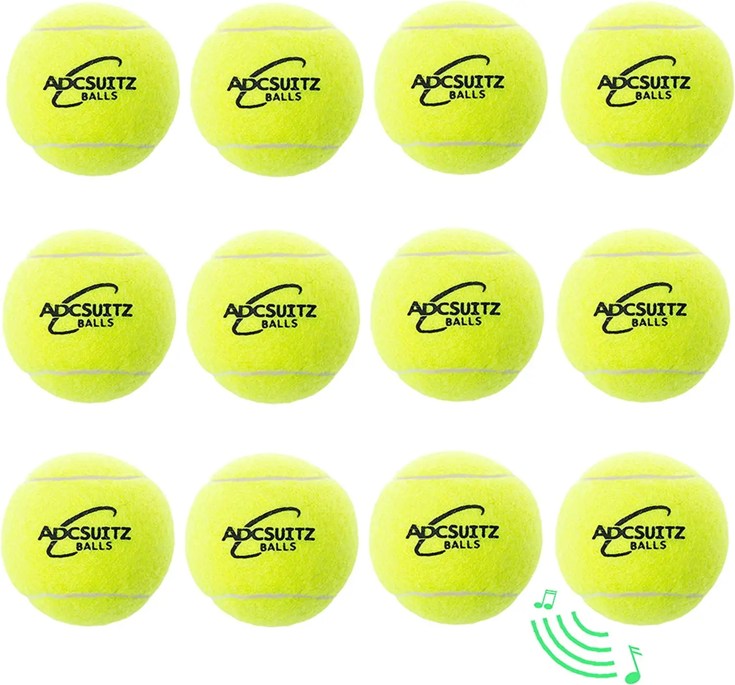 Dog Tennis Balls 12 Pack 2.5 Squeaky Interactive Dog Toy Balls for Traning Exercise Playing Dog