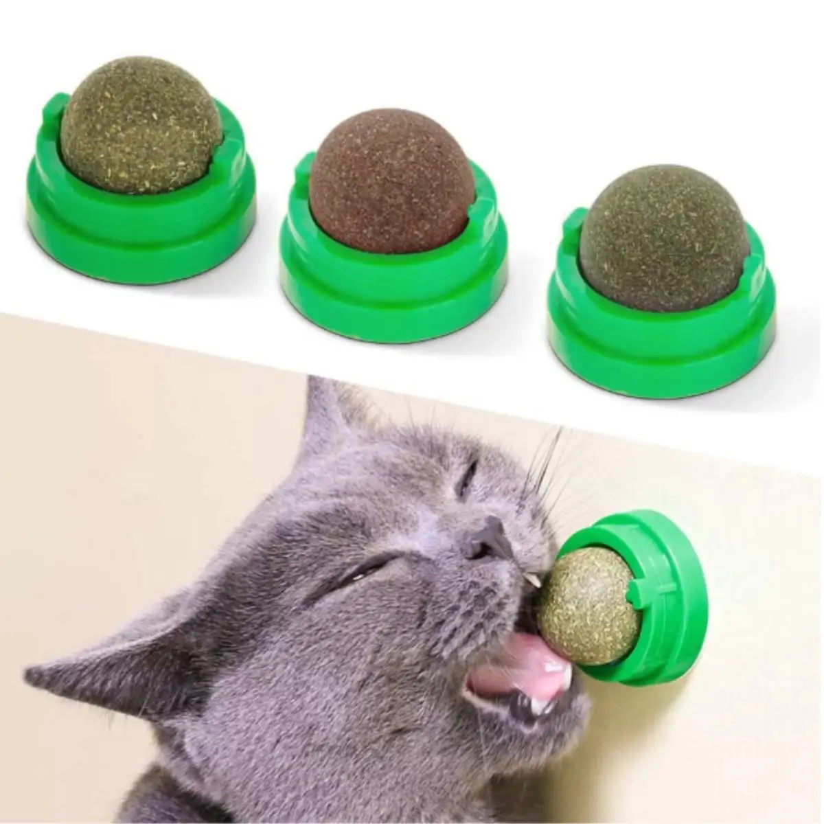 3pcs Silvervine Catnip Balls. Edible Kitty Toys for Cats Lick