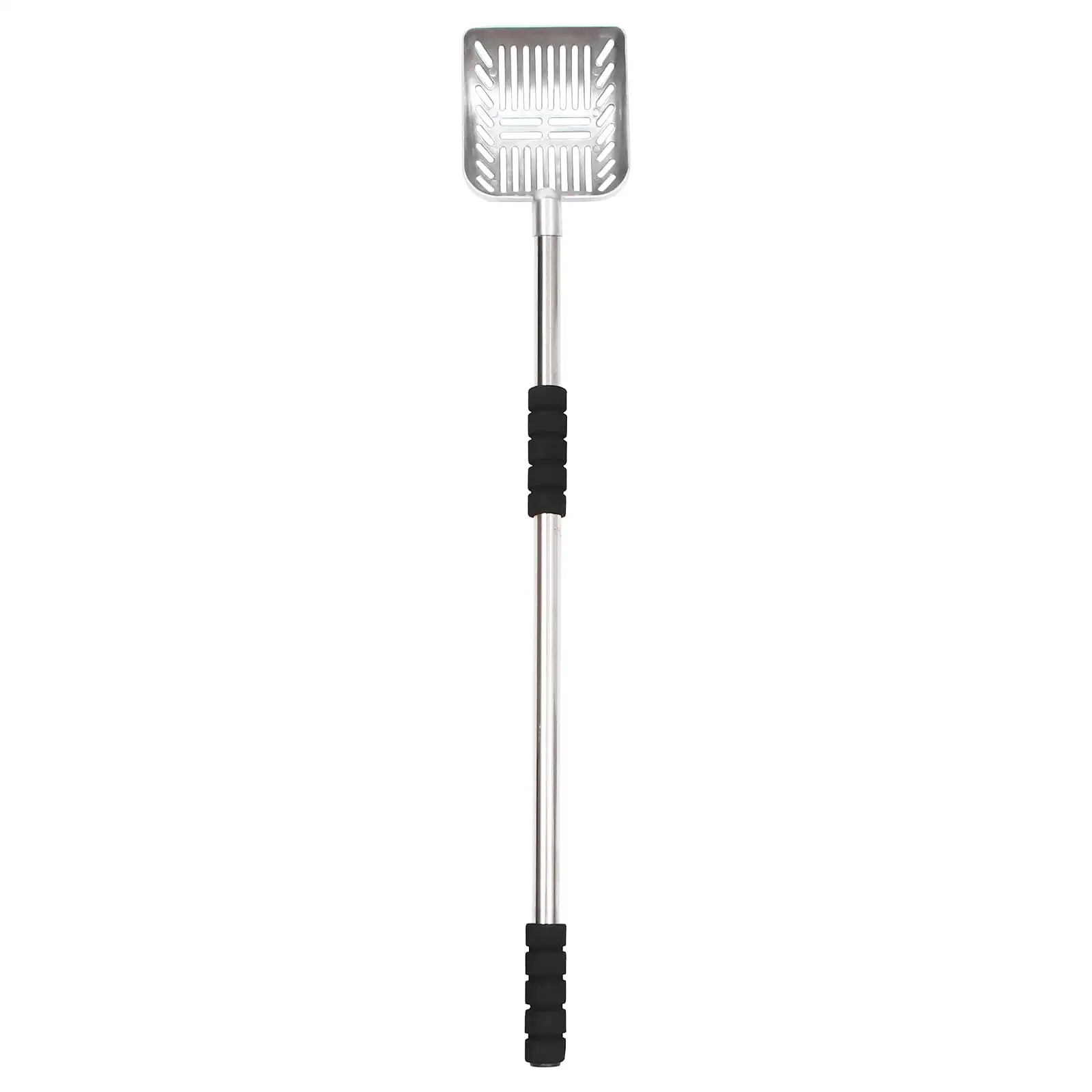 Cat Litter Scoop Telescopic Long Handle Metal Cat Litter Scooper Pet Supplies (Black Handle)