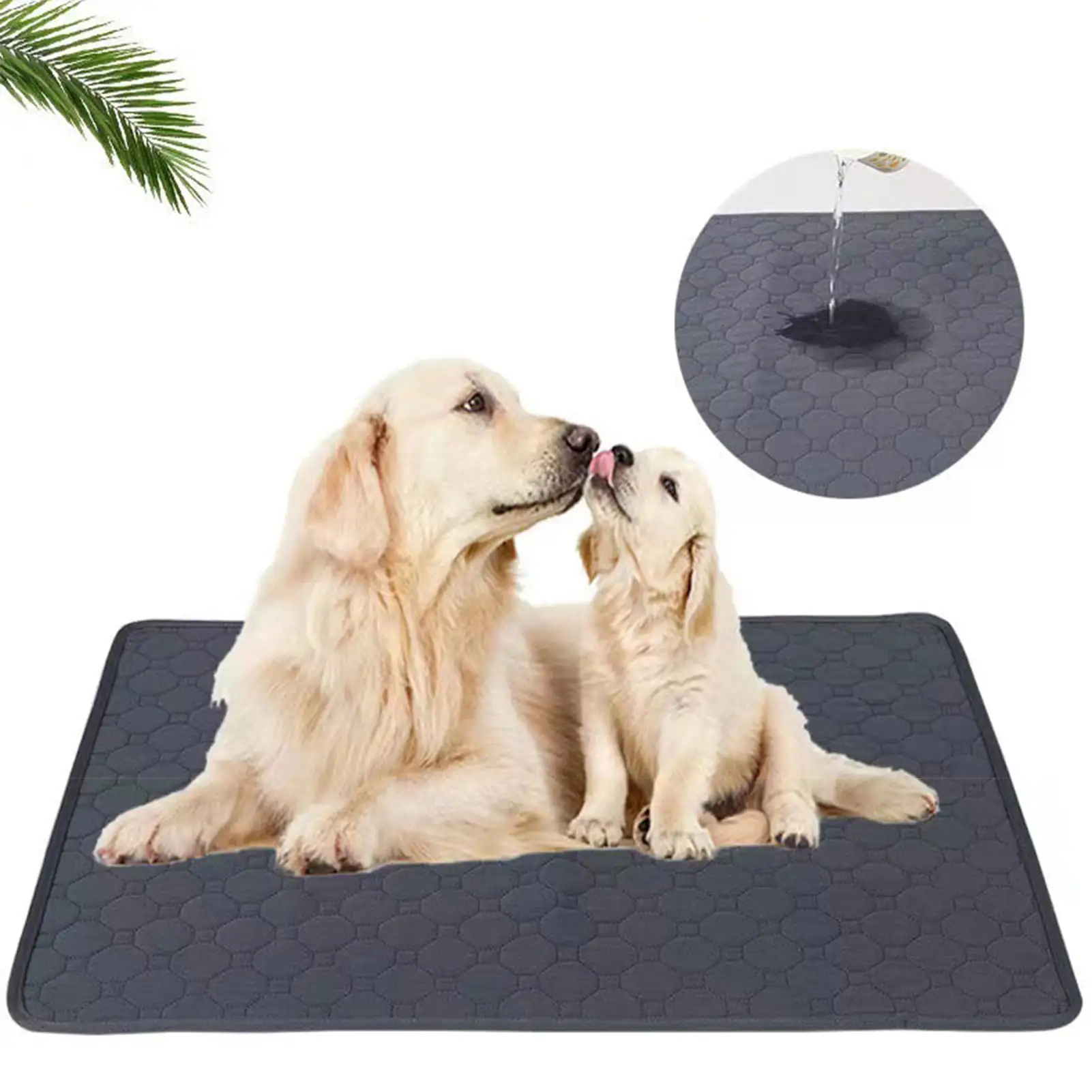 Happy date Washable Pee Pads for Dogs. Reusable Large Waterproof Training Crate Pad. Machine Washable Mat Absorbent Puppy Whelping Pee Pads Suitable for Pet Dogs and Cats