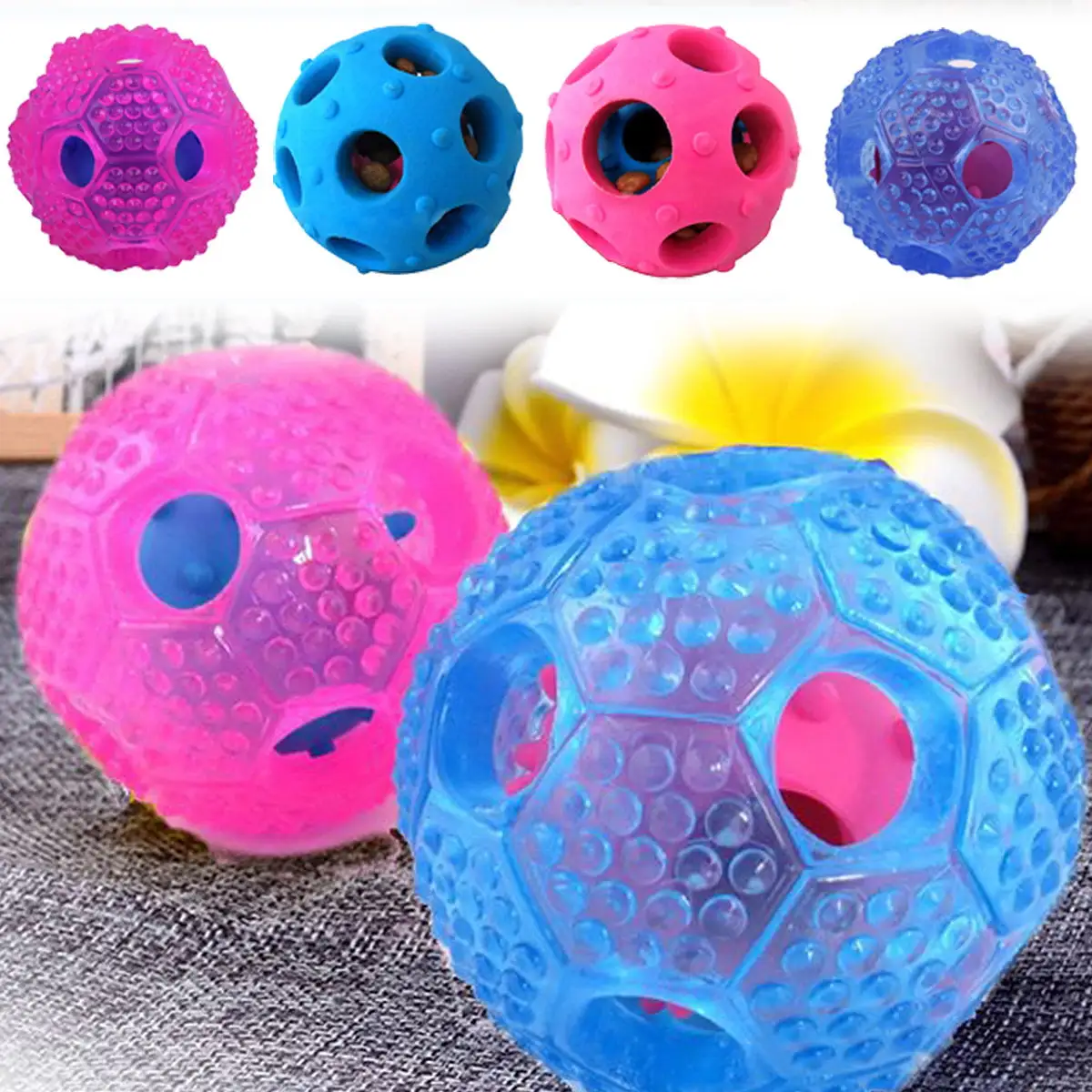 Pet Enjoy Dog Treat Ball.Interactive Treat Dispensing Ball Dog Chew Toy.Slow Feeder Dog Puzzle Toys and Tough Durable Dog Chew Toys for Dogs and Cats