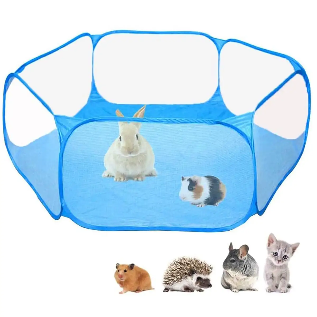 Pet Playpen. 1 Pack Small Animals Cage Tent. Breathable & Transparent Small Animals Pop Open Outdoor/Indoor Exercise Portable Yard Fence for Guinea Pig. Rabbits. Hamster. Chinchillas and Hedgehogs