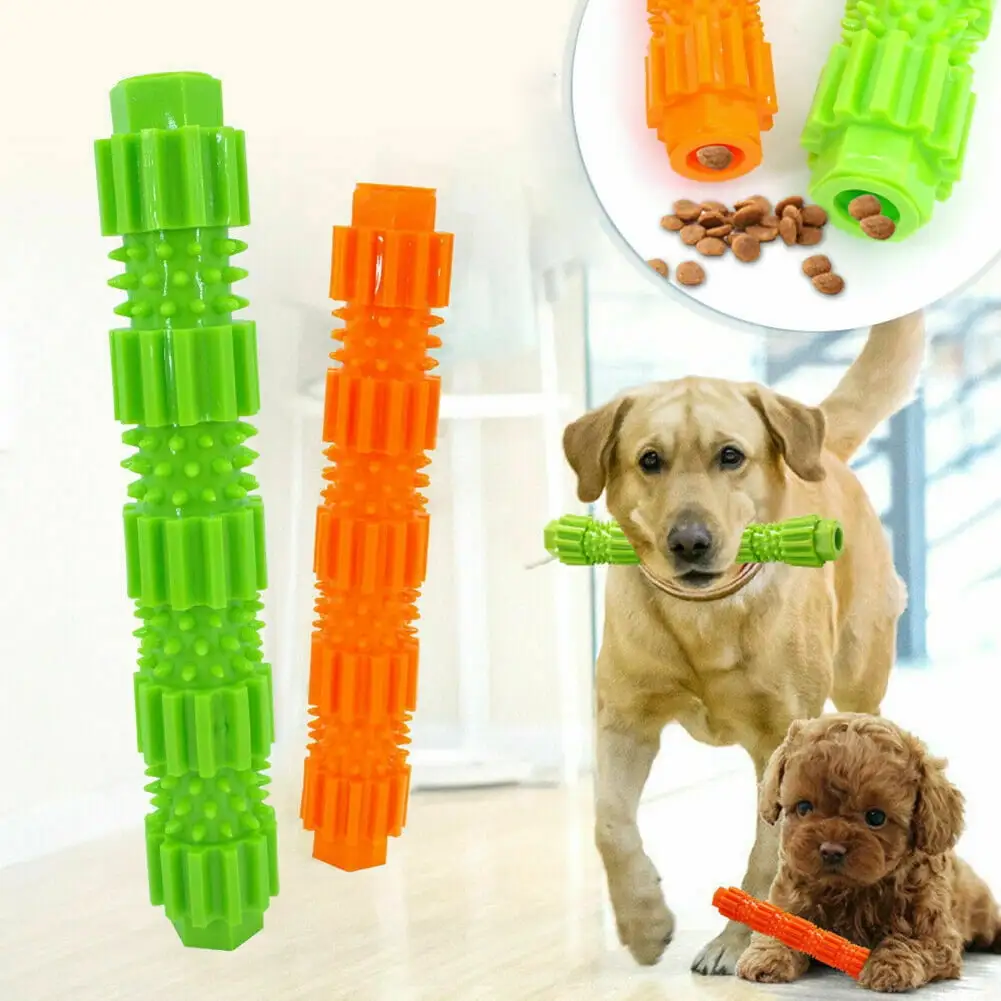 jiaroswwei Dog Chew Stick Aggressive Chewer Treat Dispenser Rubber Pet Teeth Cleaning Toy