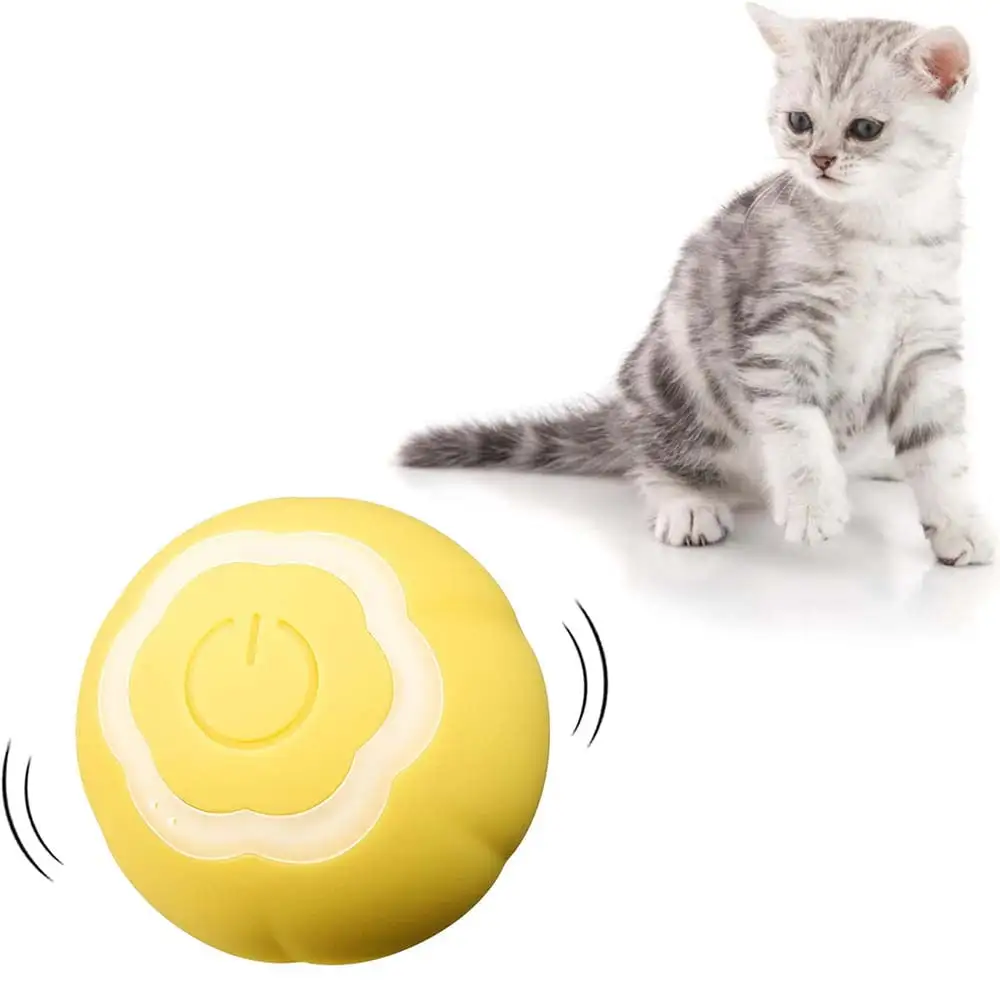 Smart Interactive Cat Ball Toys. 1.6in Silicone Self Moving Rolling Ball for Indoor Cats/Kitten and Small Dogs