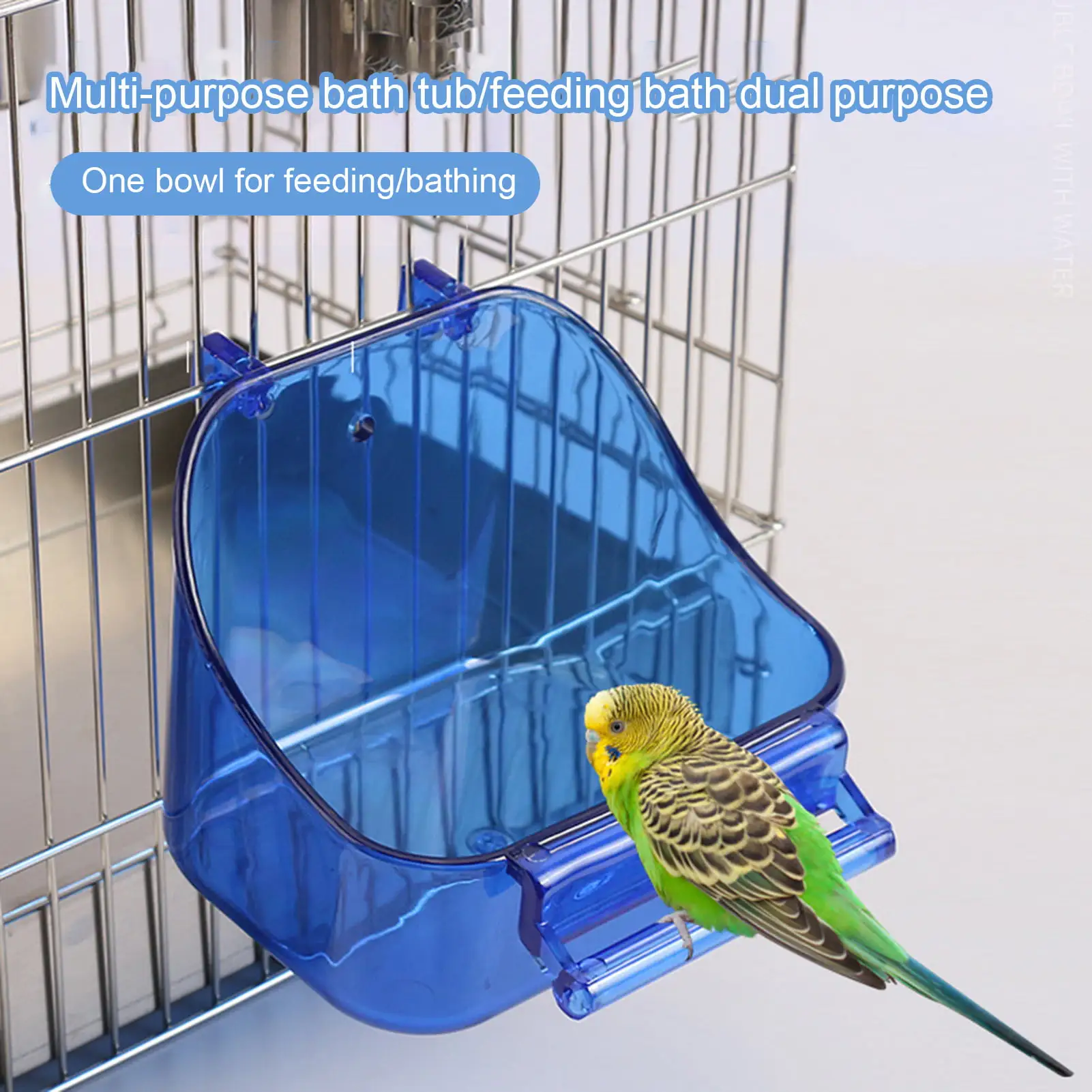 AURORA TRADE Pet Bird Bath Box. Bird Caged Parrot Bathing Tub. Bird Cage Accessory Bathing Tub Bath for Small Brids Parakeet Canary Lovebirds