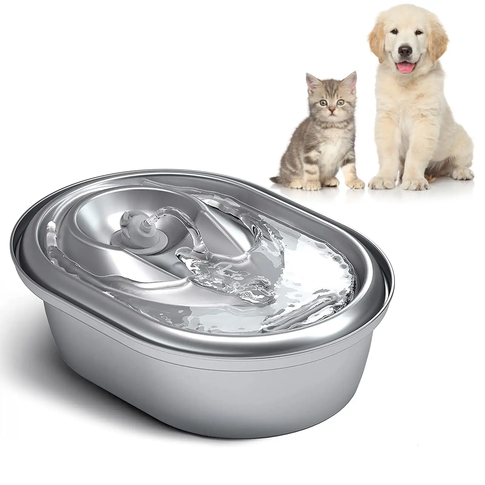 Pet Fountain.Cat Water Fountain.Stainless Steel Automatic Cat Water Fountain Dispenser for Dogs and Cats