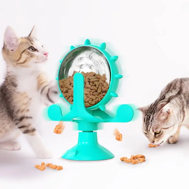 Feiona Dog Puzzle Toys.Cat Slow Feeder Windmill Treat Dispensing Dog Toys Powerful Suction Cup Dog Treat Toy Cat Puzzle Feeder Interactive Dog Toys Cat Toys