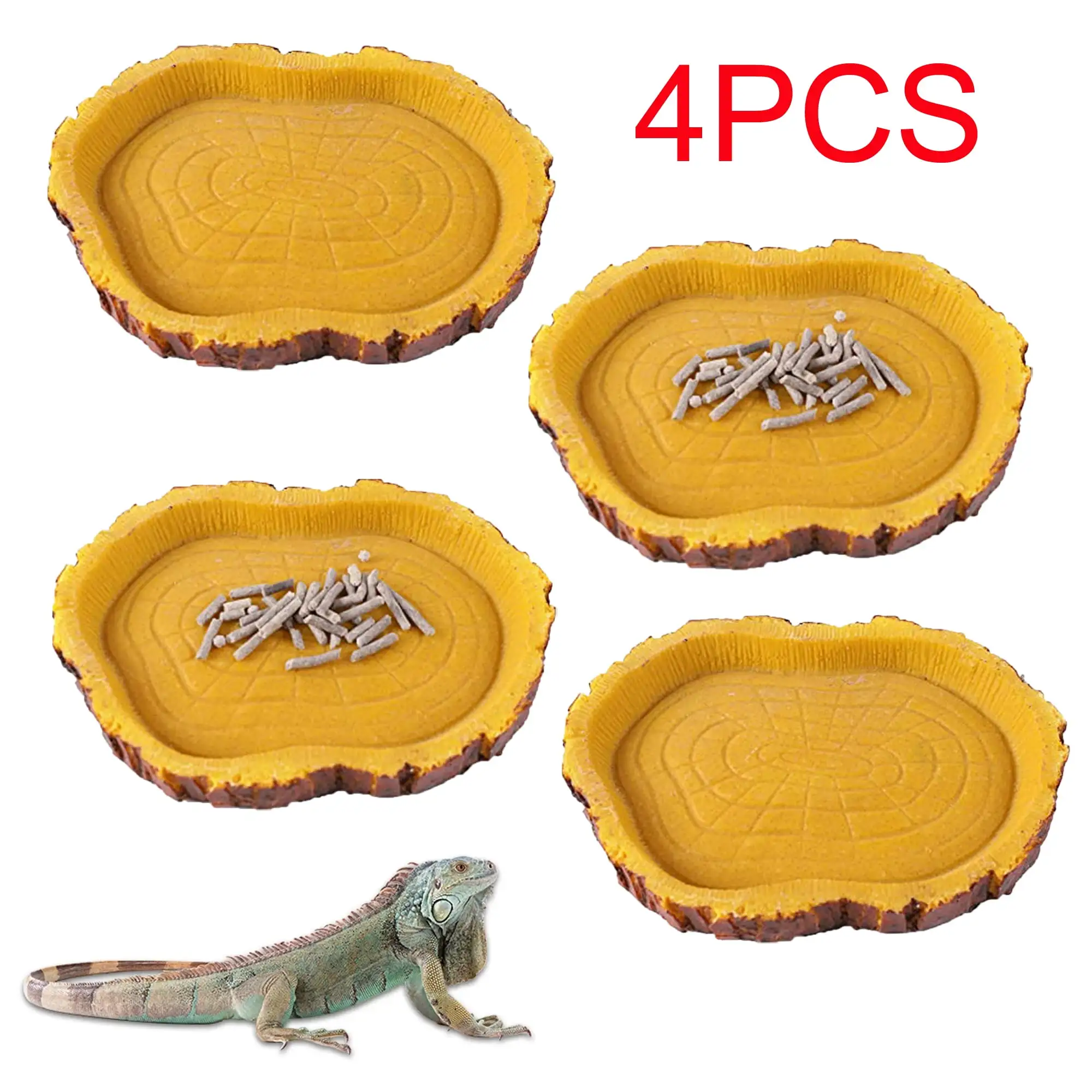 4PCS Reptile Food Bowls Worm Pets Water Dish Watering for Hermit Crab Lizard Gecko