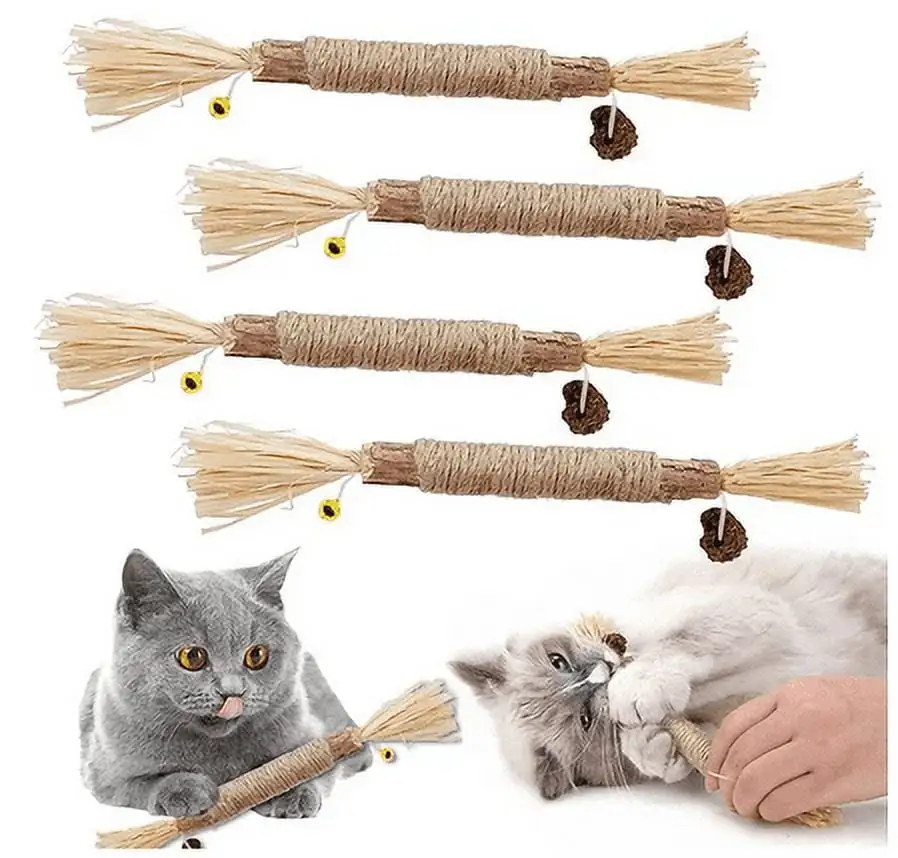 4Pcs Cat Chew Sticks.Catnip Stick.Catnip Sticks.Cat Grass Stick.Molar Cat Interactive Stick.Catnip Toys Sticks.Cat Toy Stick.Cat Stick