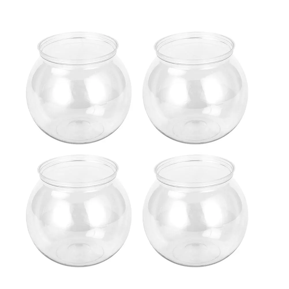 4Pcs Household Goldfish Bowls Transparent Fish Bowls Decorative Fish Aquariums Fish Accessory