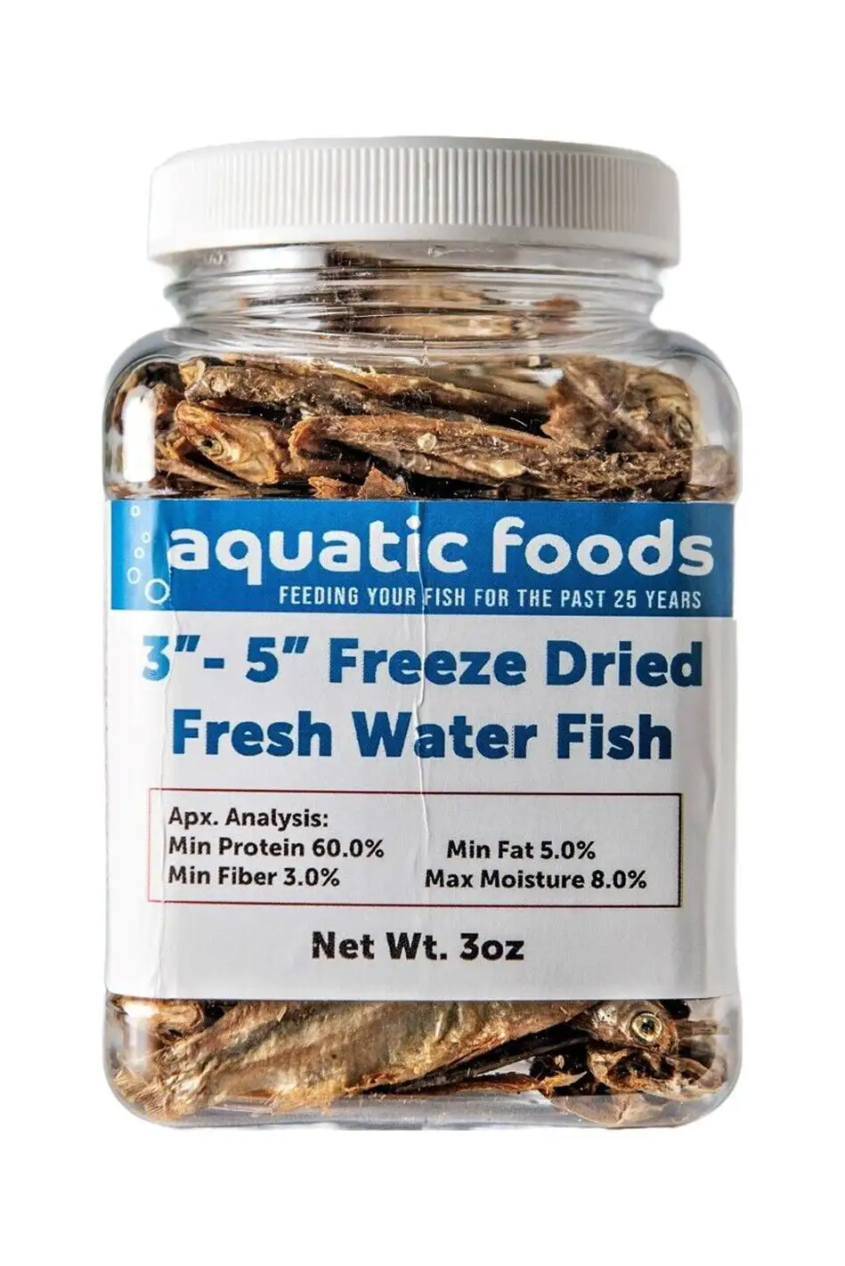 3- 5 Fresh Water Freeze Dried Fish for Piranha. Large Fish. Turtles. Cats. Sugar Glider. Marmosets. Chinchillas. Squirrels. Hamsters??3oz Small Jar